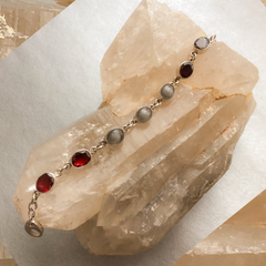 Custom Keepsake and Stone Bracelet - Blood/Breastmilk/Ashes "gem" with choice of 5 stones