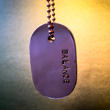 Talisman Polka Dot Agate with Chrysoprase and Copper "BALANCE" Stamped Goddess Tag dog tag necklace crystal pendant