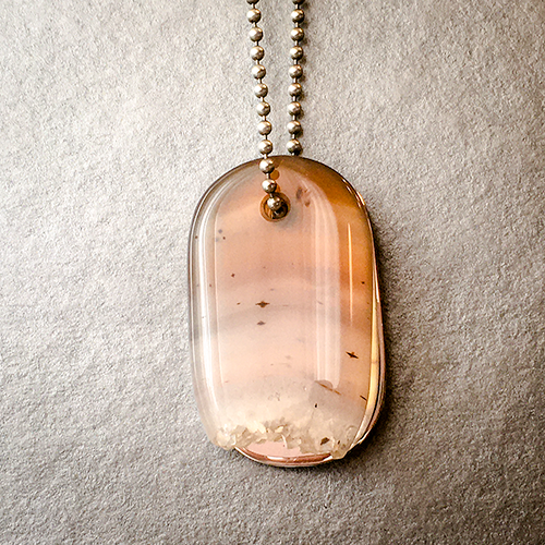 Agate with Quartz Crystals Cosmic goddess tag sterling silver necklace pendant talisman amulet crystal jewelry