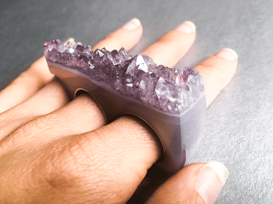 Crystal Knuckles in Amethyst & Gold