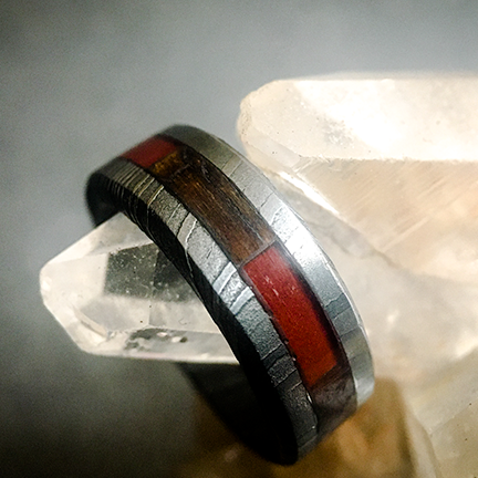 Custom Inlay of DNA Keepsake "Crystal," Stone and Metal (of your choice) Ring