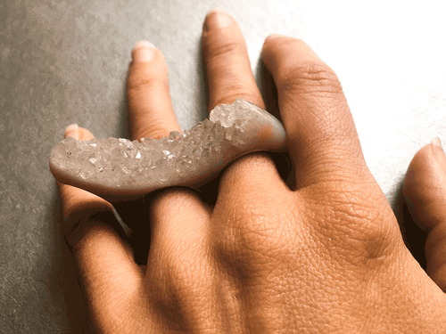 Crystal Knuckles in Crystal Quartz & Silver