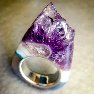 Quartz Crystal Point Power & Protection Ring Size 6
