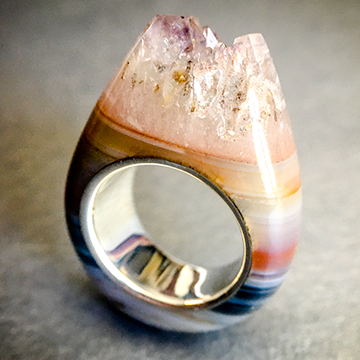 Quartz Crystal Point Power & Protection Ring Size 6