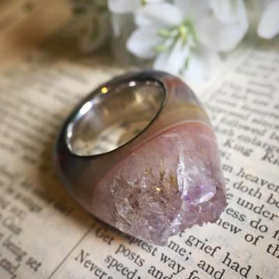 Quartz Crystal Point Power & Protection Ring Size 6
