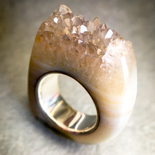 Quartz Crystal Point Power & Protection Ring size 4.5