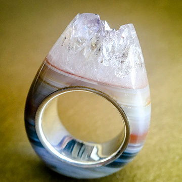 Quartz Crystal Point Power & Protection Ring Size 6