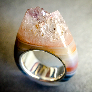 Quartz Crystal Point Power & Protection Ring Size 6