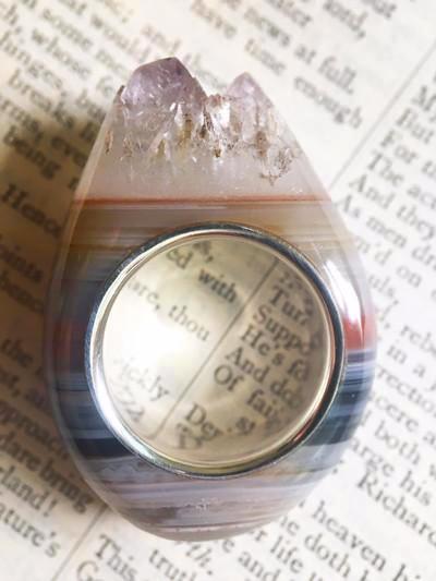 Quartz Crystal Point Power & Protection Ring Size 6