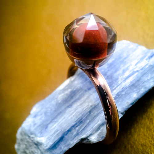 Faceted Crystal with Custom Keepsake Blood/Breastmilk/Ashes and your choice of precious metal