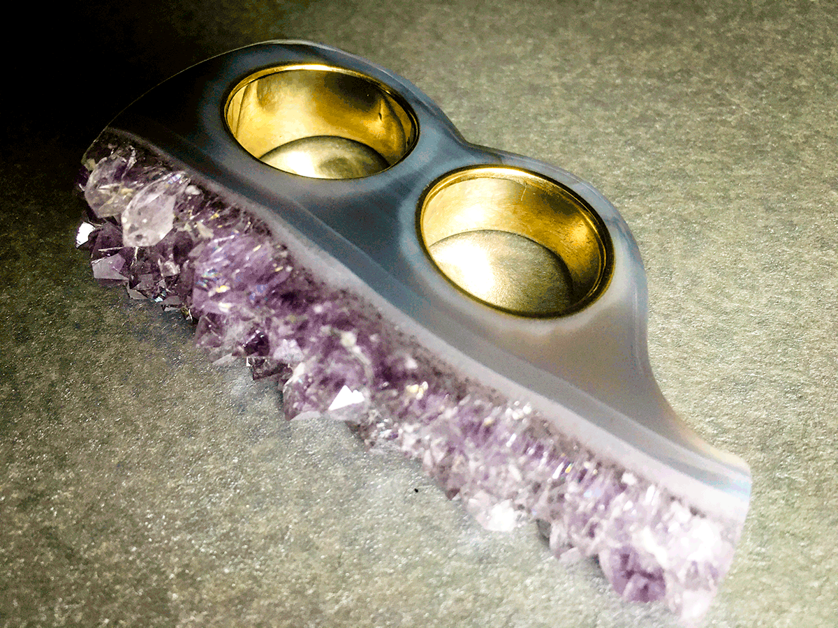 Crystal Knuckles in Amethyst & Gold