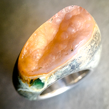 Turquoise, Granite, Sugilite and Silver Talismanic Ring in Size 6.5
