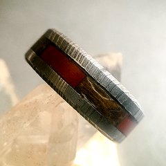 Custom Inlay of DNA Keepsake "Crystal," Stone and Metal (of your choice) Ring