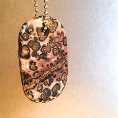 Talisman of Poppy Jasper and Steel "DISCOVER" Goddess Tag Necklace crystal dog tag