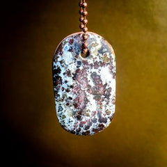 Talisman of Stone Jasper and Silver "Rooted" Stamped Goddess Tag Necklace crystal dog tag pendant