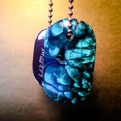 Talisman Malachite and Copper "LAKSHMI" Stamped Goddess Tag necklace crystal dog tag pendant