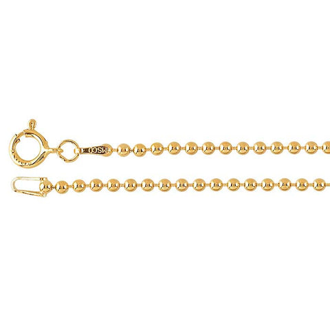 14K Yellow Gold Bead Chain