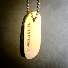 Talisman of Amethyst and Silver "SOPHROSYNE" Stamped Goddess Tag Necklace