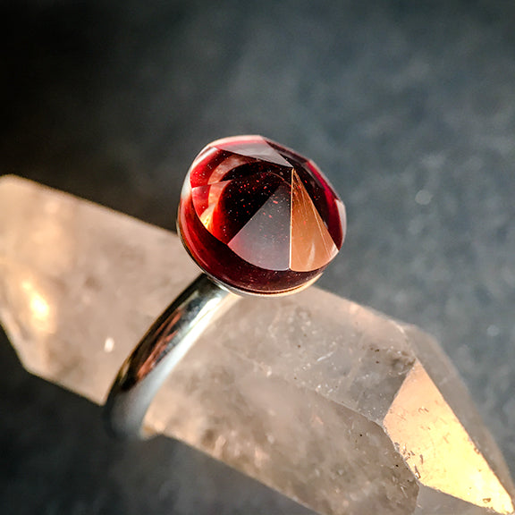 Faceted Crystal with Custom Keepsake Blood/Breastmilk/Ashes and your choice of precious metal