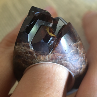 Garnet Crystal Point - Power & Protection Ring Size 6.5
