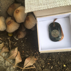 serpentine native copper matrix frank molnar goddess tag dog tag necklace talisman crystal amulet