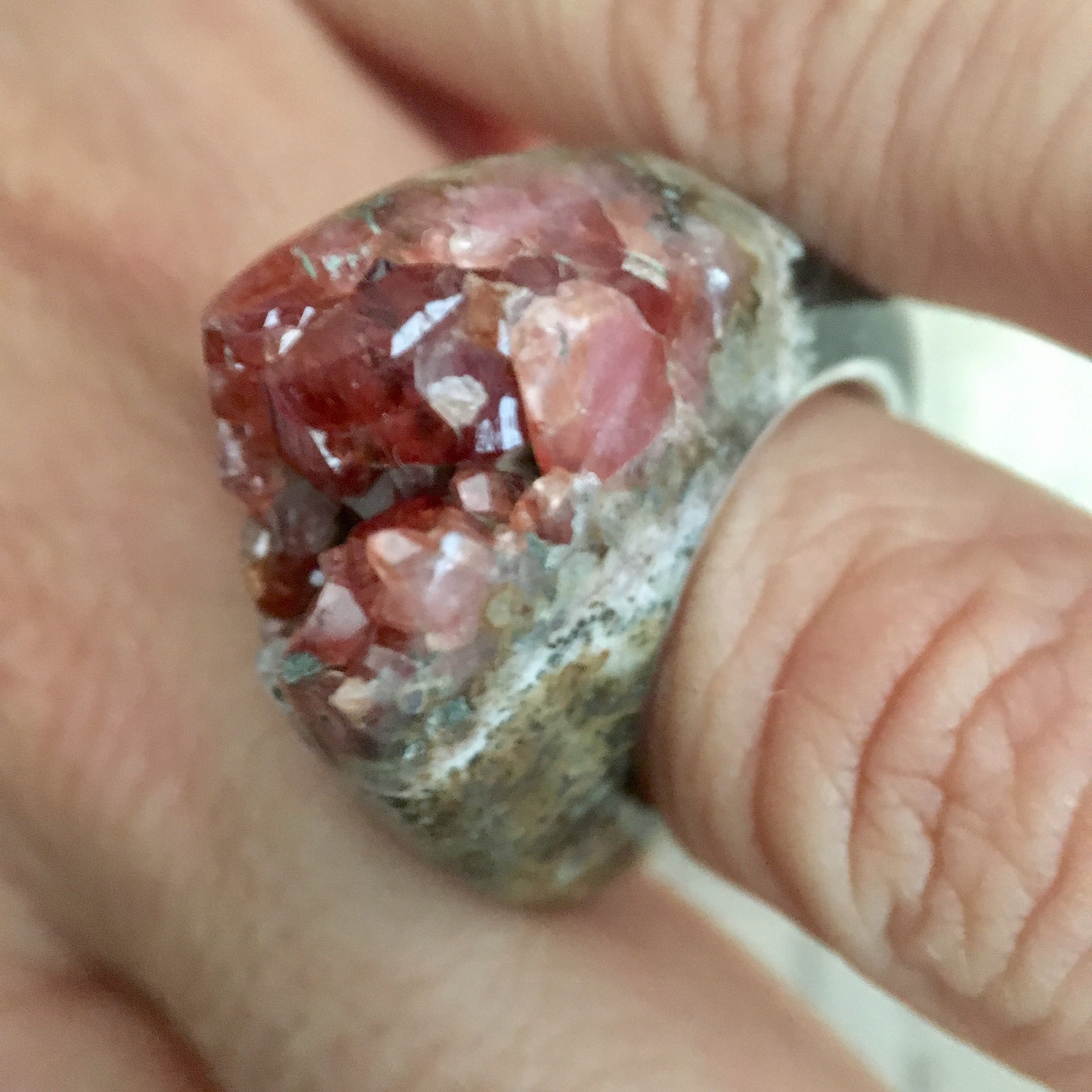 Calcite Crystal Point - Power & Protection Ring Women's Size